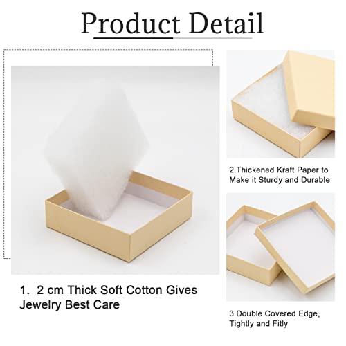 Opaprain Cardboard Jewelry Brown Gift Boxes 20 Pack3.5×3.5×1 Inches thumb #1