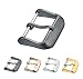 Replacement Steel Buckle for Watch Bands - Leather Watch Straps Clasp in Black - 22 mm