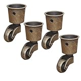OXFUZZ 4 roulettes Pivotantes en Laiton Massif, Roulette de Meuble Haut de Gamme, Charge 440 Lbs, pour Canapé Table Basse Piano, avec Vis