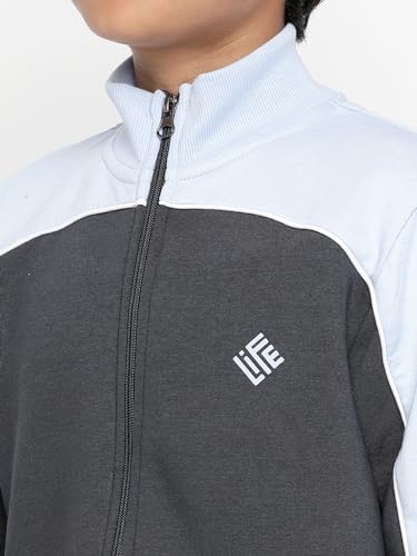 Image of Li'l Tomatoes Boys Fleece Winter Tracksuit Set | Full Sleeve Sweatshirt & Track Pant | Soft & Warm | 7-16 Years