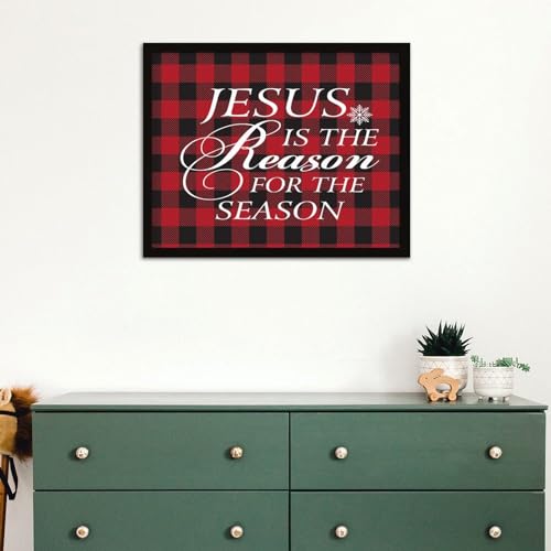 Décoration de table chalet avec cadre Jésus est la raison pour la saison