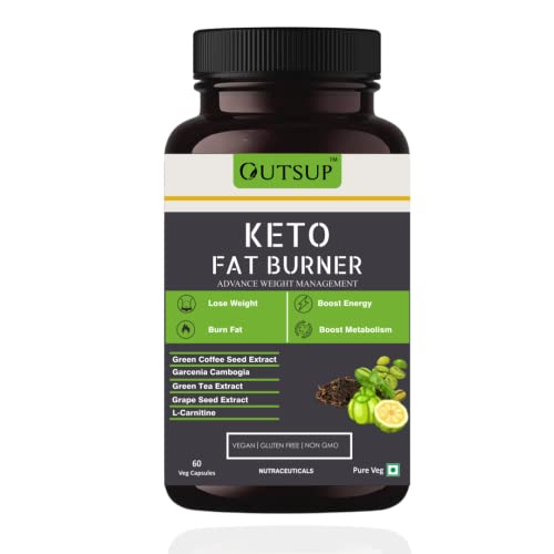 Outsup Keto Fat Burner and Weight Loss Supplement Products for Men and Women with Garcinia Cambogia Extract, Green Coffee Beans Extract, and Green Tea Extract- 60 Veg Capsules