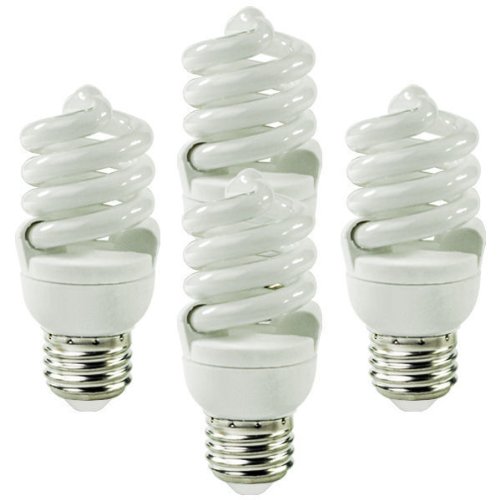 Satco S6237 13 Watt T2 Ultra Mini Spiral 5000K Natural Light Compact Fluorescent Light Bulbs - 4 per Package (60 Watt Replacement)
