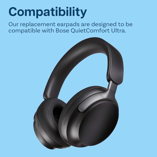 Almohadillas para auriculares de reemplazo para Bose QuietComfort Ultra inalámbricos con cancelación de ruido, de MMOBIEL: almohadillas de espuma viscoelástica y cuero sintético de proteína PU, aislamiento acústico – Negro miniatura 4
