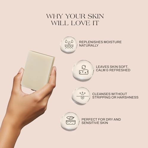 Image of Jojoba Oil & Goat Milk Handmade Bath Soap Bar for Skin Hydration, Nourishment, Tan Removal & Glowing Skin (100 gm)