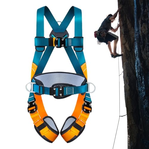 Roof Safety Harness - 1.73in Webbing Climbing Gear, High-Strength Polyester Belt, Alloy Steel Buckle | Fall Protection Safety Ha
