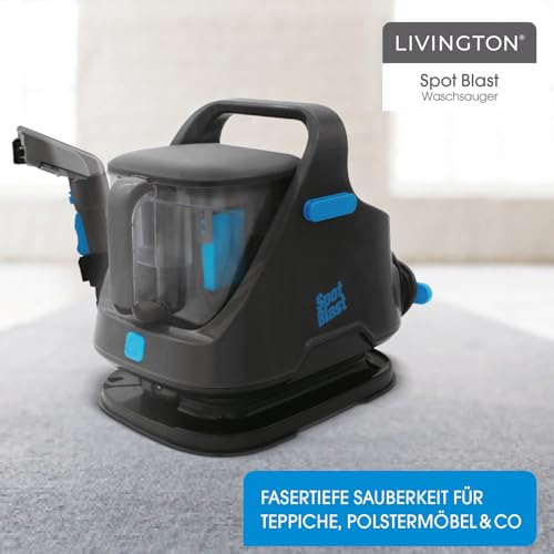 Livington SpotBlast - Waschsauger - Fleckenreiniger für Teppich, Sofa, Polster & Auto - Polsterreiniger mit 3in1 Bürste - Teppichreiniger