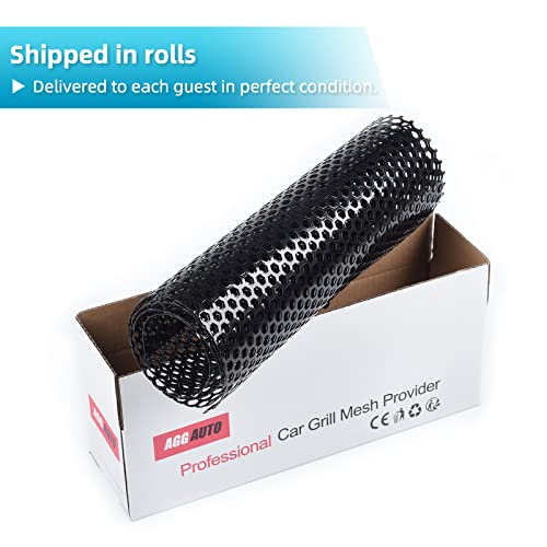 Image of AggAuto Universal 40 inchx13 inch Car Grill Mesh - Aluminum Alloy Automotive Grille Insert Bumper Honeycomb Hole 8mm Spacing 3mm, One of the Most Multifunctional Shape Grids 100x33cm Black