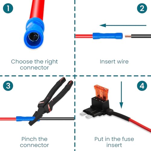 Image of STHIRA 12-Pack 12V Add-a-Circuit Car Fuse Set Kit with Dual-Slot Holder for Standard, Mini, Micro2, Low-Profile Blade Car Fuses Easy Installation & Versatile Use for Cars, SUVs, Motorcycles & More