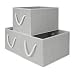 StorageWorks Cotton Storage Bins with Cotton Rope Handles, Closet Bin, Rectangle, Gray, 3-Pack, Jumbo