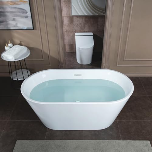 WOODBRIDGE 59" Acrylic Freestanding Bathtub Contemporary Soaking ...