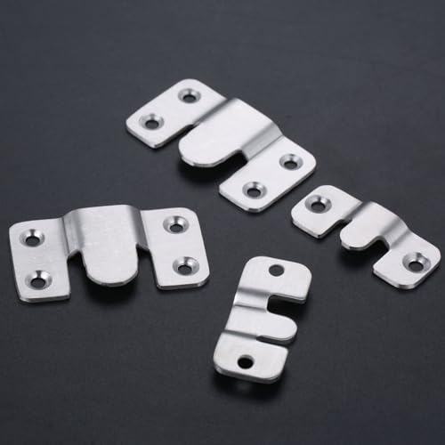 Image of 10 /2 Pcs Stainless Steel Picture Frame Hook Wall Hanger Fasteners for Photo Frame Picture Hanging Bracket Furniture Hardware - (Color: 19 x 44mm 2PCS)
