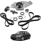 YzusGomumu TCKWP329 Serpentine Drive Timing Belt With Water Pump Kit Compatible with 2003-2018 Honda Accord Crosstour Odyssey Pilot Ridgeline Saturn VUE Acura MDX RDX RL TL TSX V6 3.0L 3.2L 3.5L 3.7L