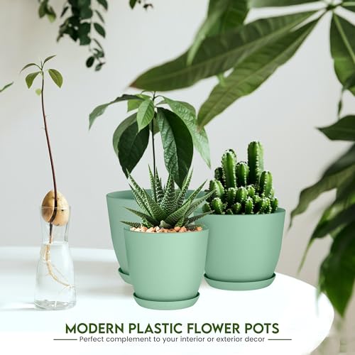 image for Utopia Home - Plant Pots Indoor with Drainage - 7/6.6/6/5.3/4.8 Inches