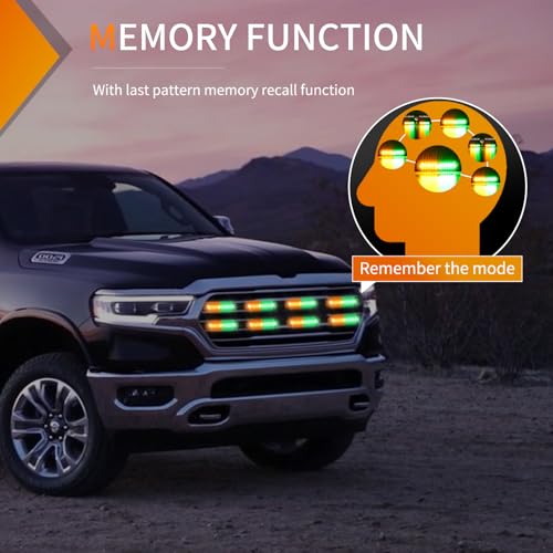 Image of Nilight 8PCS LED Strobe Lights 12V 24V Amber White Sync Feature Ultra Slim | Amber Green 12 LED Emergency Hazard Warning Light Flashing Warning Mini Surface Mount Grille for Car Truck Camper trailer SUV