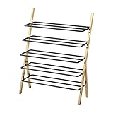 BINGQIAN Schuhregal 5 Stufe Schuhständer Metall Lagerregale stehender Speicherorganisator für 15~20 Paar Schuhe 31.4x11.8x39.7 in Schuh-Schrank(B)