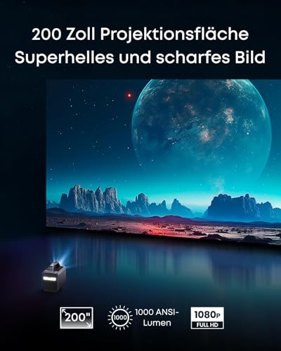 ANKER Nebula Mars 3 black Outdoor Projektor 1980x1080 1000 ANSI-Lumen 185Wh IPX3 bis 15h Spielzeit AI-Image Adjust integr. PowerBank - Afbeelding 3