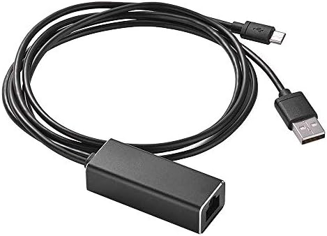 Ethernet Adapter for Chromecast Ultra/2/1/Audio, Google Home Mini, Micro USB to RJ45 Ethernet Adapter with USB Power Supply Cable (3.3ft)