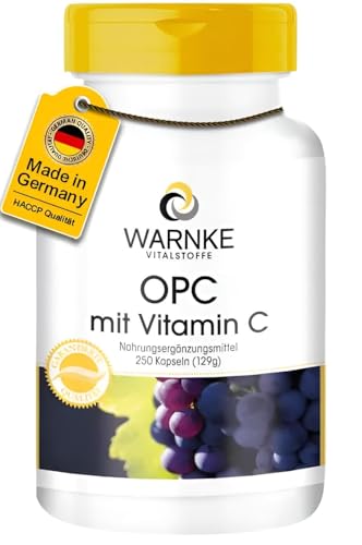 OPC Traubenschalenextrakt - 200mg Vitamin C + 60mg OPC pro Tagesdosis - 250 Kapseln - vegan | Warnke Vitalstoffe - Deutsche Apothekenqualität OPC Traubenschalenextrakt - 200mg Vitamin C + 60mg OPC pro Tagesdosis - 250 Kapseln - vegan | Warnke Vitalstoffe - Deutsche Apothekenqualität