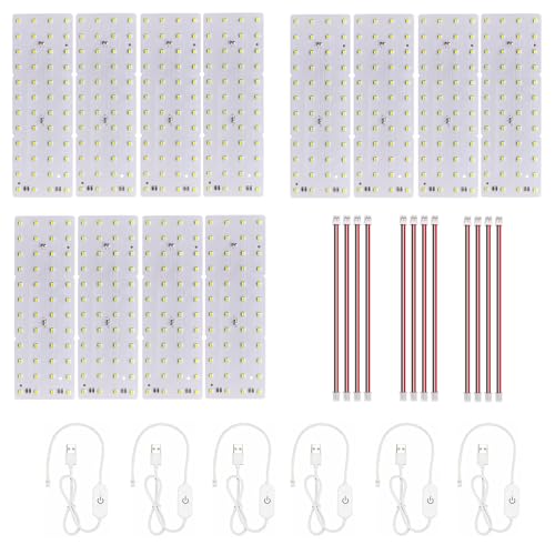 BambooSegD 12PCS Lithophane LED Backlight Board Kit KC009 KC010 for Bambu Lab H2C/X1/P2S/A1 LED Light Board Backlights Makerworld Model Parts USB 3D Print Accessory Photo Model DIY Light Box