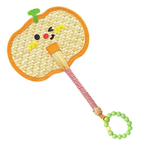 Ranley Pádel Fan, Ventilador de Paja - Fan Mujer Portátil,Decoración de Pared de Granja, Hoja de Palma de Textura Rústica, para Fiesta de Boda, Decoración de Ratán para Mujeres