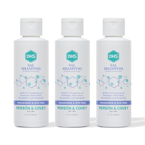 DHS SAL Shampoo - Maximum Strength for Psoriasis, Eczema, and Dandruff/Medicated Anti-Dandruff Shampoo Reduces Oil, Treats Itchy Scalp with Salicylic Acid/PBA-free, Fragrance-free / 4oz