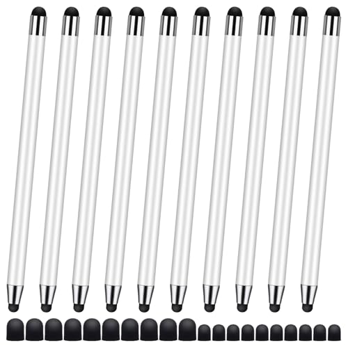 Stylus Pens for Touch Screens,[10 Pack] Universal Capacitive Touch Screen Pens for iPad/iPhone/Smartphones and Tablets,Compatible with All Capacitive Touch Screen (10Pack White)