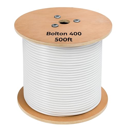 Image of Bolton400 Coaxial Cable 500ft White, No Connector LMR400 Equivalent | Heavy-Duty Ultra-Low-Loss 50-Ohm Design for Signal Boosters, Antennas and Networking Equipment in Residential & Commercial