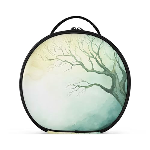 Takiito Watercolor Tree Travel Makeup Case Portable Makeup Box Artist Cosmetic Case Organizer With Adjustable Dividers