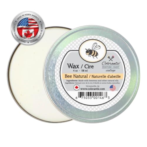 Colorantic | Clear Natural Wax | Chalk Paint for Furniture Waxes Beeswax Bees Wax | Cutting Board Wax - Home Decor Craft Art DIY (8 oz, Clear Natural) by Colorantic - Used condition - CA$26.23
