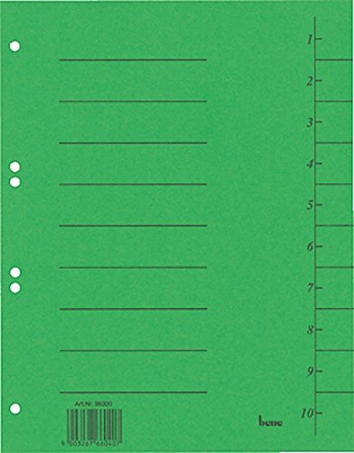 Preisvergleich Produktbild Bene 98300 Trennblätter, A4, Inhalt 50 stück, grün