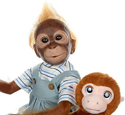 ZIYIUI Reborn Baby Dolls 21inch Handmade Newborn Baby Monkey Soft Silicone Vinyl Lifelike Reborn Doll Best Gift for Kids Xmas reborn baby monkey( Blue)