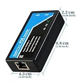 Revotech Gigabitowy 2-portowy przedłużacz POE, IEEE 802.3af/at PoE+, standard 10, 100, 1000 Mb/s, wzmacniacz POE 100 metrów (328 stóp), przedłużacz 1 w 2 wyjście, zasilacz do kamery PoE/urządzenia PoE