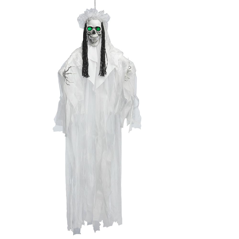 Boland 73093 - Horror Braut, 160 cm, Hängedeko für Halloween mit Licht, inkl. Batterien, Party Deko, Horror Deko für Mottoparty