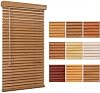 Persianas de aluminio de madera sintética oscurecedoras sin perforación, cortinas sin cuerda de 1 pulgada, venecianas horizontales impermeables para ventanas interiores, baño, dormitorio, oficina o cocina 2