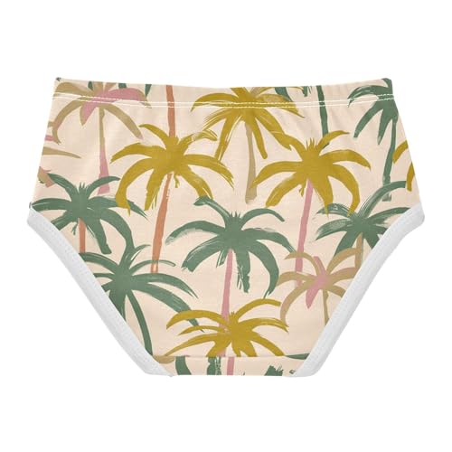 Tropical Oalm Retro Toddler Underwear Custom 2t Cotton Girl Panties Cute Bright Briefs Girls Undies2