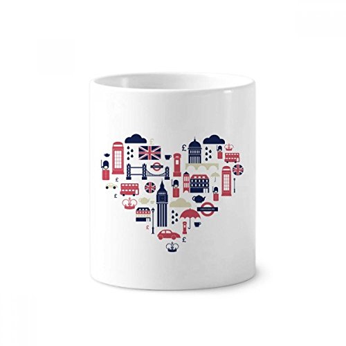Porte-brosse à dents Big Ben Londres en céramique blanche de 350ml et 9.6cm