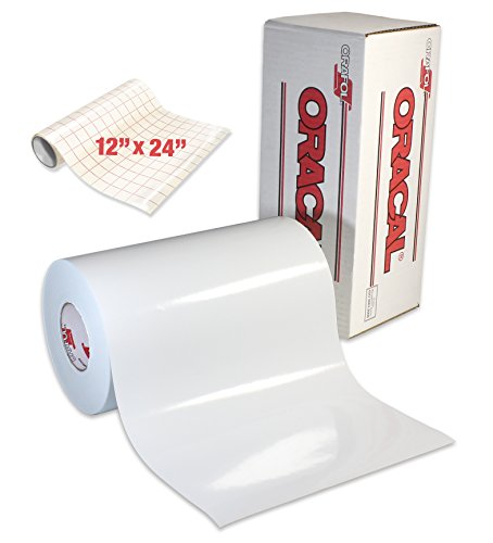 Vinyle permanent Oracal 651 blanc brillant 12"x50ft, finition laquée haut de gamme
