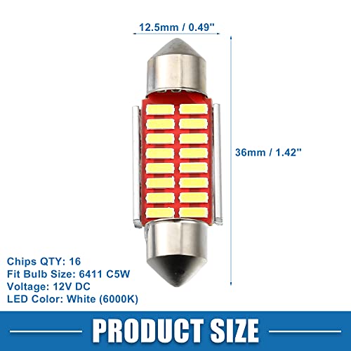 Bombillas LED Festoon 36mm 6411 C5W Set de 10 miniatura 4