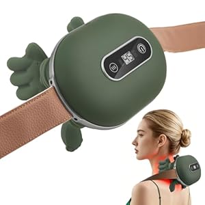 4D Nackenmassagegerät, Massagegerät Nacken mit 3 Massageeinstellungen & Wärme, Touchscreen-Tasten, Tragbares Nacken und Schulter Shiatsu Massagegerät für Zuhause, Büro & Reise