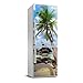 Tulup Adesivo Frigo 60x180cm Stickers Copri Frigorifero Porta Cucina - Spiaggia Tropicale