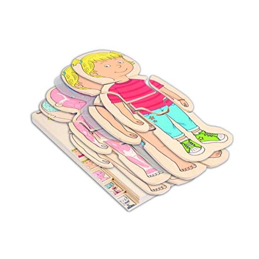 Beleduc Lagen-Puzzle Dein Körper Mädchen, Extra Folie mit Darstellung des Blutkreislaufes, Anatomie Puzzle aus Holz, ab 4 Jahren