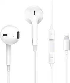 Fone de Ouvido Com fio Branco, Compatível com IPhone 14/13/12/11/XR/XS/X/8/SE/Pro - Microfone Embutido 2ª Geração Qualidade Premium Plug&Play Fone de Ouvido Estéreo Intra Auricular