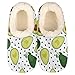 Avocado - Pantofole da donna, calde e fuzzy, colore verde, antiscivolo, accoglienti e soffici pantofole per esterni e interni, stile casual