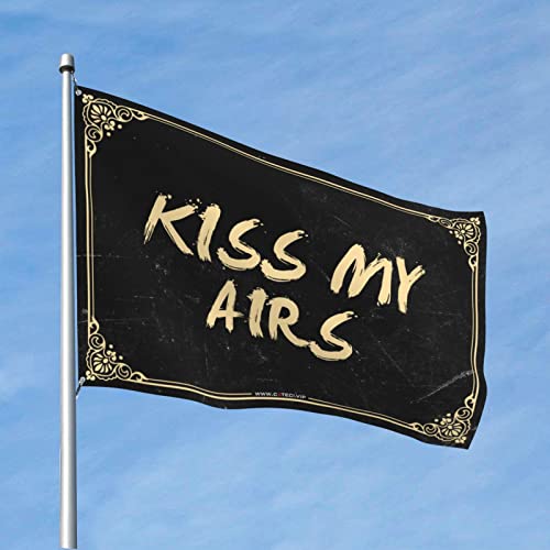 Drapeau Kiss My Airs pour masquer un mur vide de chambre - 2