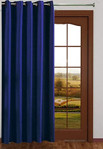 Image of Exporthub Navy Blue Plain Eyelet Door Curtains Set of 1 Pc 7x4 Feet, (EHSPR483 74)