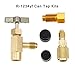 gohantee R1234yf Can Tap Adapter Fitting Kits, 1/4 SAE to 1/2 Acme LH Can Bottle Tap Opener with 1/4'' SAE Female Adapters and Seal Caps, Brass Dispenser for R134a R12 R22 Charging Hose