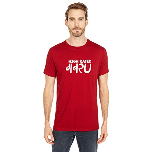 Image of T-Shirt for Men HIGH Rated GABRU Hindi Funny Typography tees