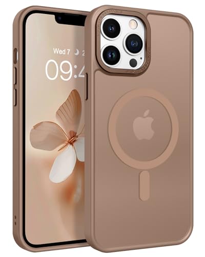 Evitez les chutes : coque iPhone 13 Pro Max magnétique marron mat antichoc