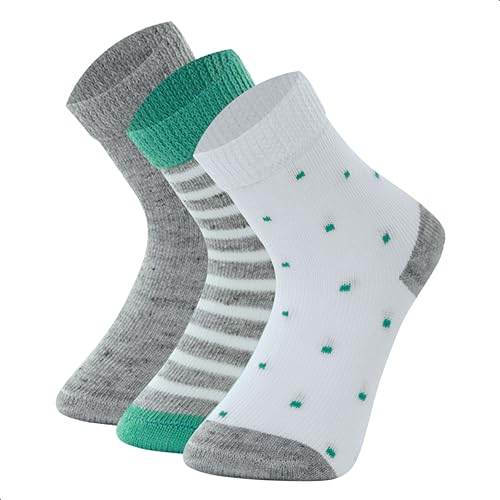 MASH Kit 3 Pares Meias INFANTIL Bebê Criança Menino Menina Recém Nascido Cano Médio, 2 Cinza - 1 Ver